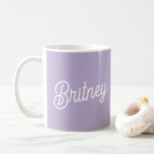 Personalised Chic Lavender Purple Monogram Name Coffee Mug