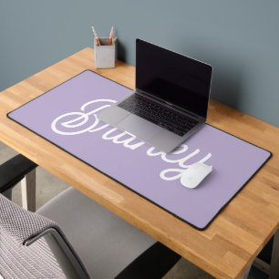 Personalised Chic Lavender Purple Monogram Name Desk Mat