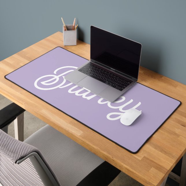 Personalised Chic Lavender Purple Monogram  Name Desk Mat (Office 2)