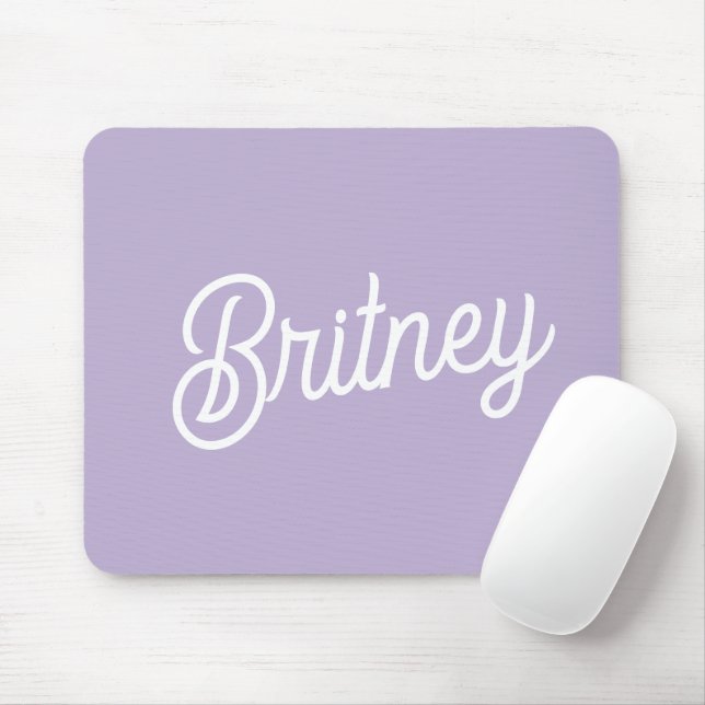 Personalised Chic Lavender Purple Monogram  Name Mouse Pad (With Mouse)