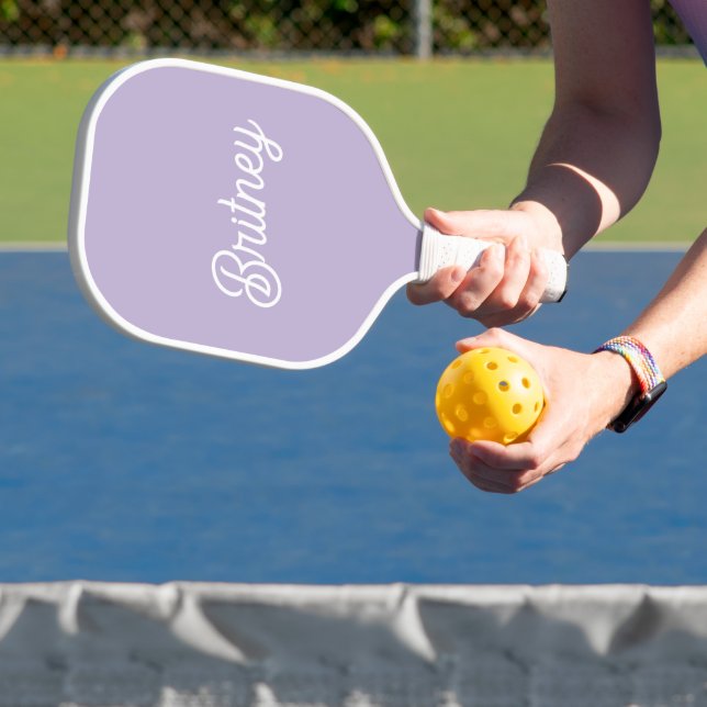 Personalised Chic Lavender Purple Monogram  Name Pickleball Paddle (Insitu)