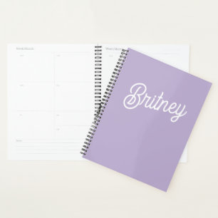 Personalised Chic Lavender Purple Monogram Name Planner