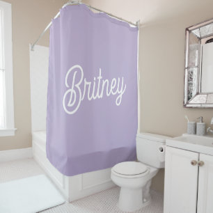 Personalised Chic Lavender Purple Monogram Name Shower Curtain