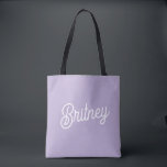 Personalised Chic Lavender Purple Monogram  Name Tote Bag<br><div class="desc">Introducing our Personalised Chic Lavender Purple Monogram Name Tote Bag, a stylish and practical accessory designed to make a statement. This elegant tote bag features a soft lavender purple hue and is customised with your monogram and name, adding a personal touch to your everyday essentials. Made from durable, high-quality fabric,...</div>