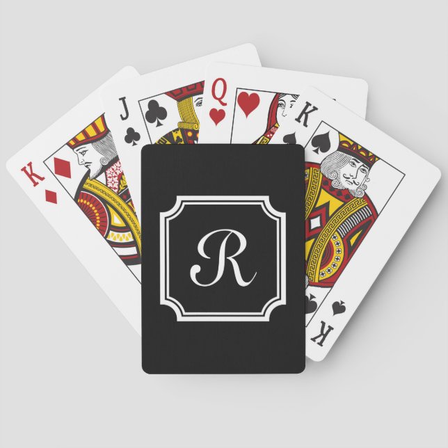 Personalised chic monogram playing cards for poker (Back)