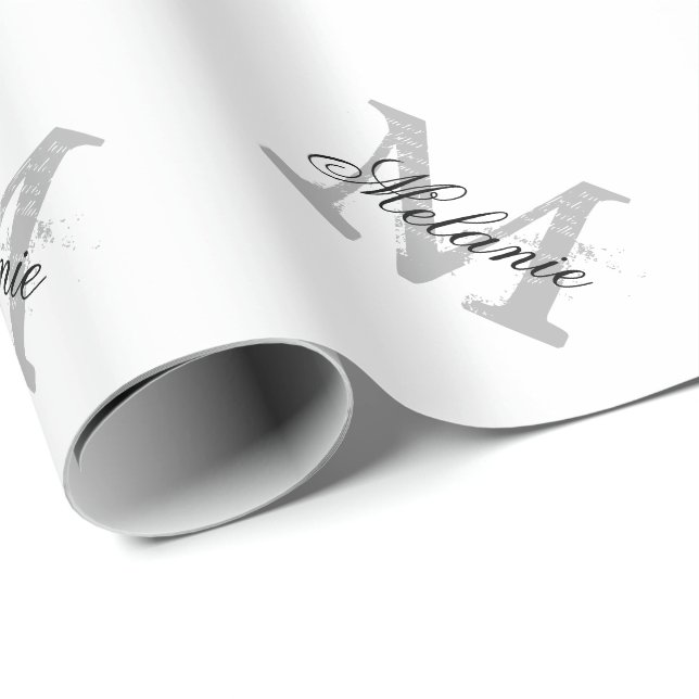 Personalised chic name monogram wrapping paper (Roll Corner)