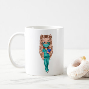 Personalised Chic Nurse (Blonde Hair) Mug
