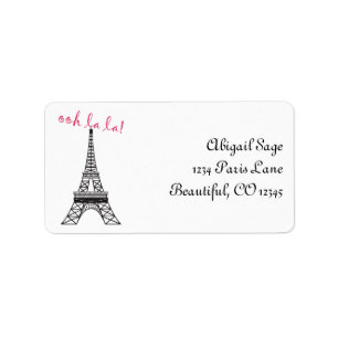 Personalised Chic Paris Eiffel Tower Address Label