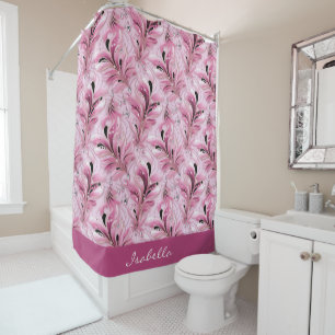 Personalised Chic Pink Glam Luxury Pattern Shower Curtain