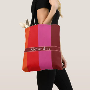 Personalised Chic Striped Tote Bag