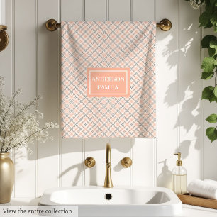 Personalised Chic Towels Coral Grey Trendy Look