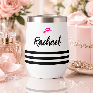 Personalised Chic White Stripe Bridesmaid