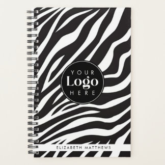 Personalised Chic Zebra Print Custom Company Logo Planner