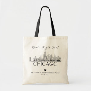 Personalised Chicago Bachelorette Party Tote Bag
