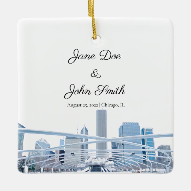 Personalised Chicago  Ceramic Ornament (Front)