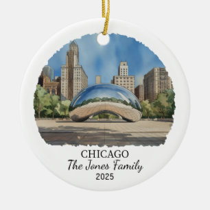 Personalised Chicago Ornament, Illinois State Ceramic Ornament