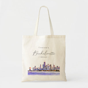 Personalised Chicago Skyline Bachlorette Party Tote Bag