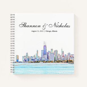 Personalised Chicago Skyline Guest Book