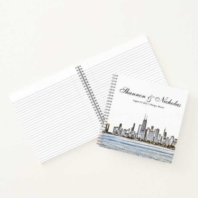 Personalised Chicago Skyline Guest Book (Inside)