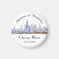 Personalised Chicago Skyline Wedding