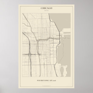 Personalised Chicago Street Map Poster