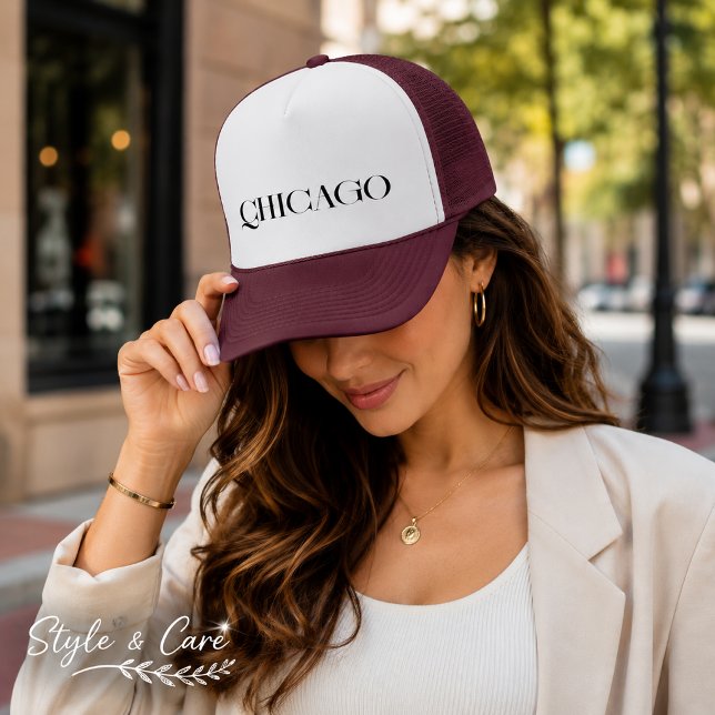 Personalised Chicago Street Style Trucker Cap (Personalized Chicago Street Style Trucker Cap)