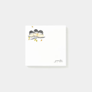 Personalised Chickadee Bird Post it Note