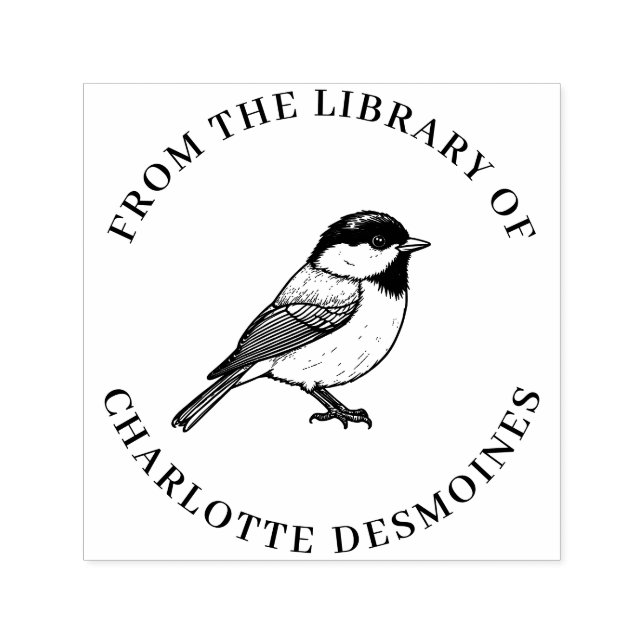 Personalised Chickadee Book Stamp Custom Ex Libris (Design)