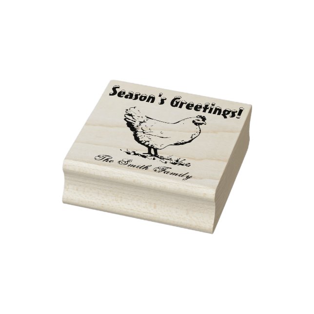 Personalised Chicken Christmas Rubber Stamp (Stamp)