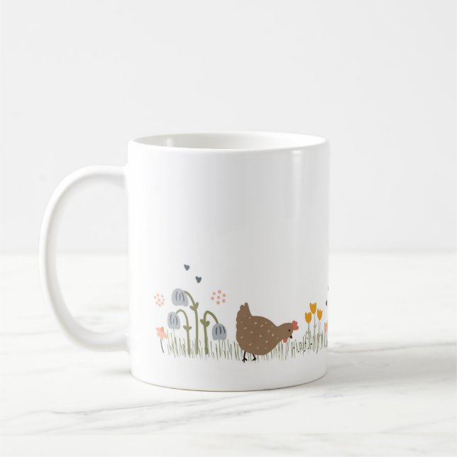 Personalised Chicken Lovers Country Kitchen Coffee Mug (Left)