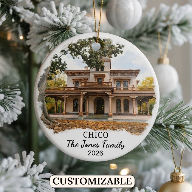 Personalised Chico Ornament, Custom California Ceramic Ornament (Creator Uploaded)