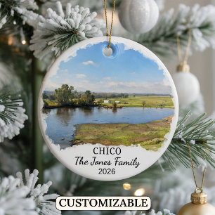 Personalised Chico Ornament, Custom California Ceramic Ornament