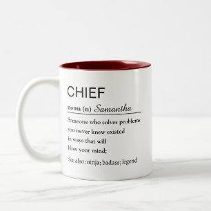 Personalised Chief Definition Two-Tone Coffee Mug