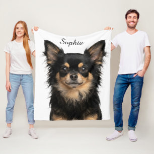 Personalised Chihuahua Portrait Pet Photo Blanket