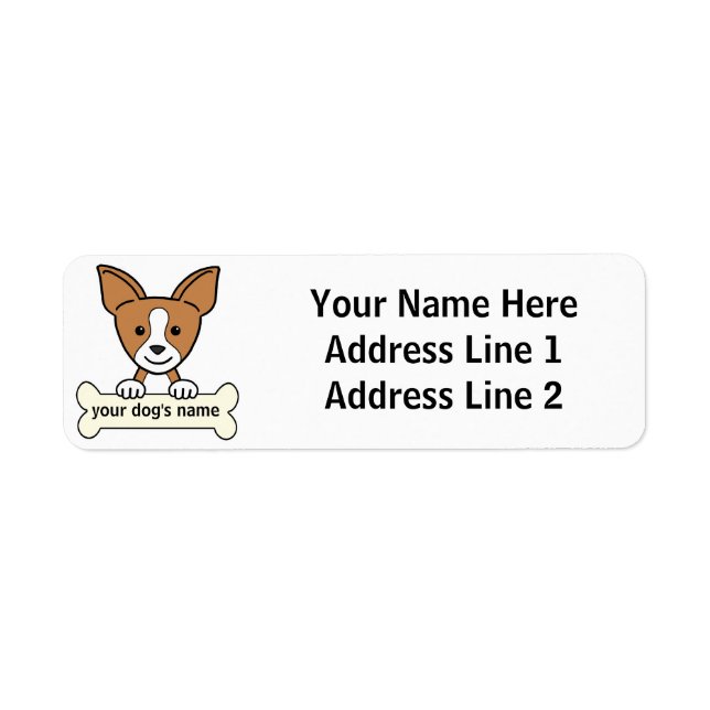 Personalised Chihuahua Return Address Label (Front)