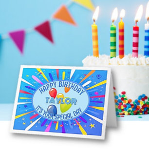 Personalised Child Colourful Birthday Card