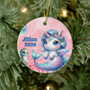 Personalised Child Name Unicorn Ornament
