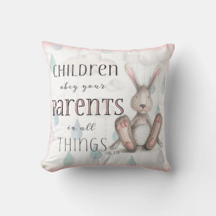 Personalised Children Obey Your Parents-Col 3:20 Cushion