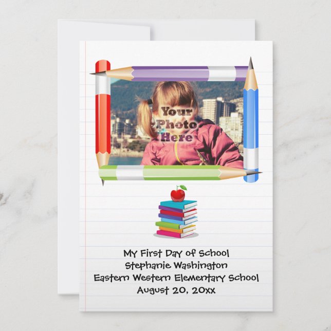 Personalised Children's Kids School Photo (Front)