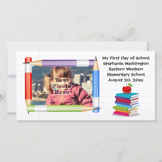 Personalised Children's Kids School Photo Card (Front)