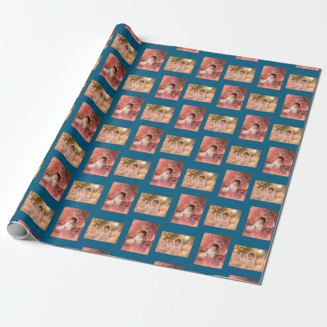 Personalised Child's 2 Photo Template Wrapping Paper (Unrolled)