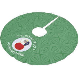 Personalised Chile Abuela Angel Christmas Flag Brushed Polyester Tree Skirt