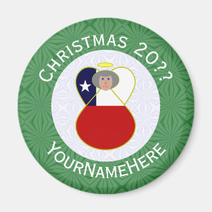 Personalised Chile Abuela Angel Christmas Flag Magnet