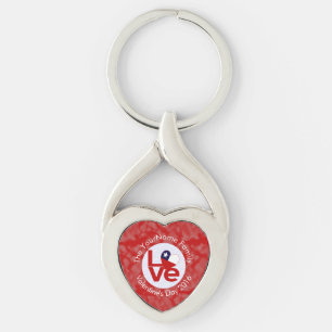 Personalised Chile Red LOVE Flag Key Ring
