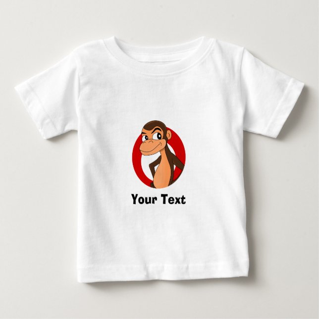 Personalised chimp cartoon baby T-Shirt (Front)