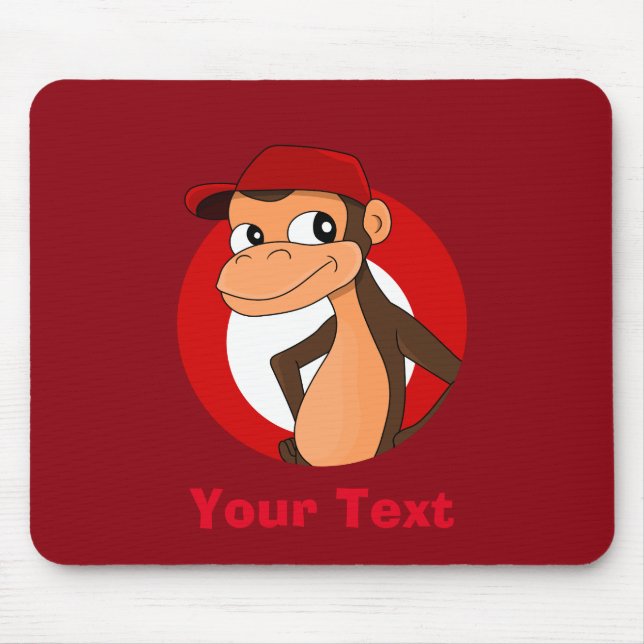 Personalised chimp cartoon mouse pad (Front)