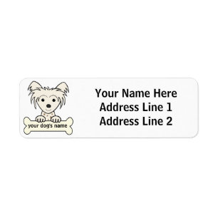 Personalised Chinese Crested Return Address Label