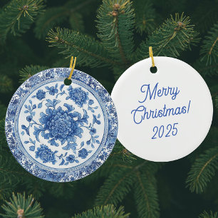 Personalised Chinoiserie Blue White Plates Ceramic Ornament
