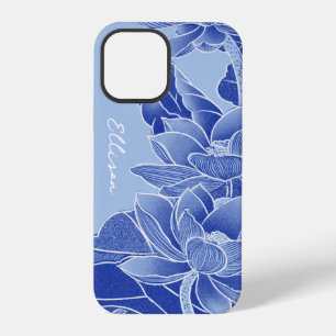 Personalised Chinoiserie Chic Blue Lotus Mandala  iPhone 12 Pro Case
