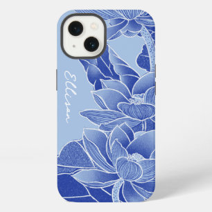Personalised Chinoiserie Chic Blue Lotus Mandala iPhone 13 Case